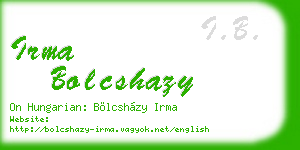 irma bolcshazy business card